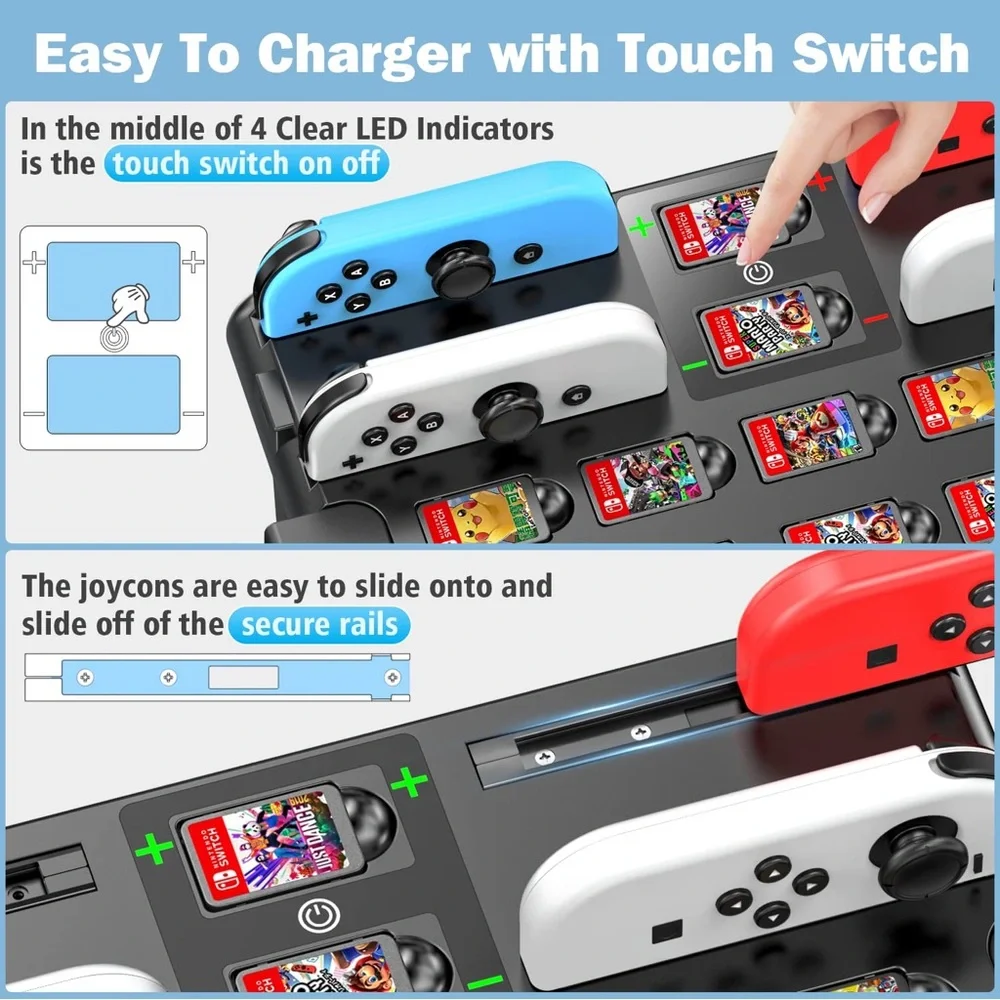 Game Storage Tower Controller Charger Station Dock Organizer for Nintendo Switch - Picture 5 of 5
